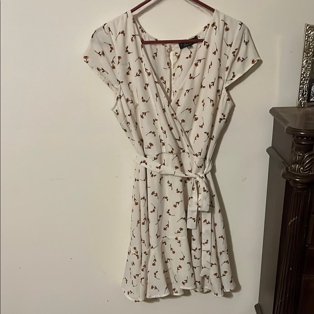 Trixxi White Peplum Sundress with Flutter Sleeves